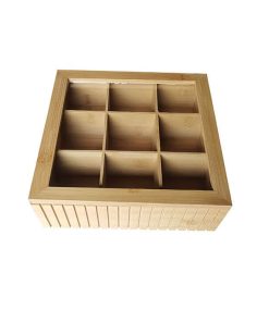 Bamboo wood Tea box with 9 compartments ZRGB3042