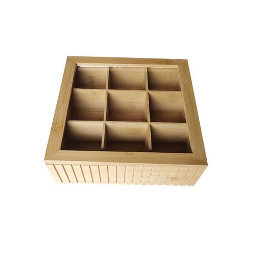 Bamboo wood Tea box with 9 compartments ZRGB3042