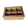 bamboo wood tea bag box with 6 compartments ZRGB3043