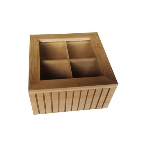 bamboo wood tea box with 4 compartments ZRGB3044