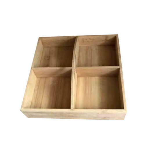 square wooden tray with 4 sections ZRWT7013
