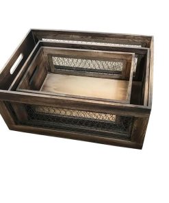 wooden storage countertop crates ZRWT8014