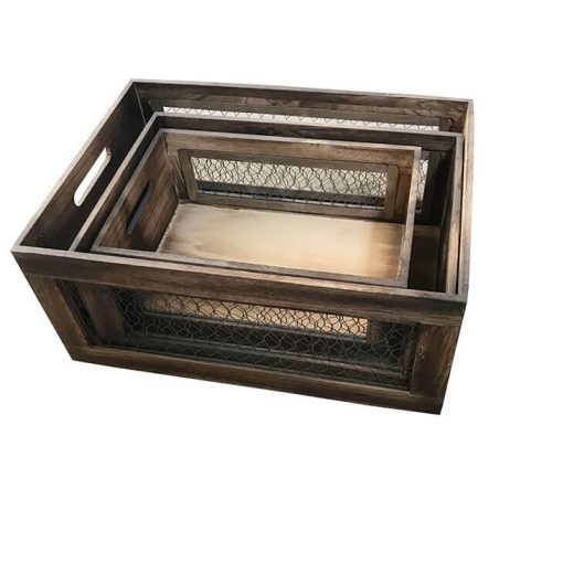 wooden storage countertop crates ZRWT8014
