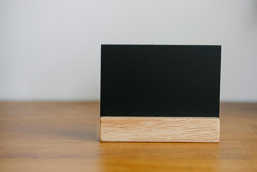wooden menu holder